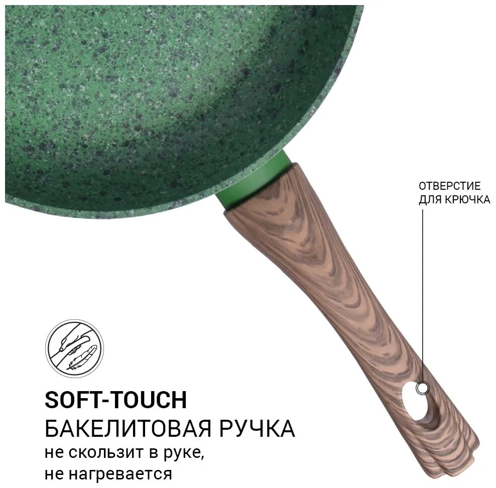 Fissman FISSMAN Сковорода индукционная 24 см Malachite сковородка-4