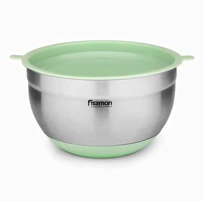 Миска Fissman с крышкой 4,5 л зеленая