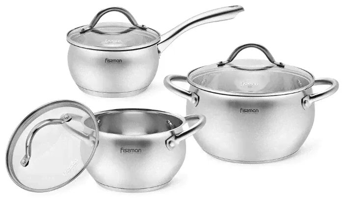 Набор посуды Fissman Nancy 5830 6 пр. металлик