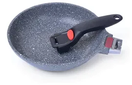 Сковорода Fissman La granite 4627 28 см, съемная ручка, серый