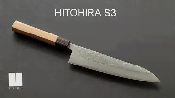 Hitohira Futana S3 Nashiji Gyuto 210mm Cherry Wood Handle